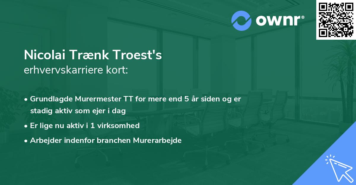 Nicolai Trænk Troest's erhvervskarriere kort