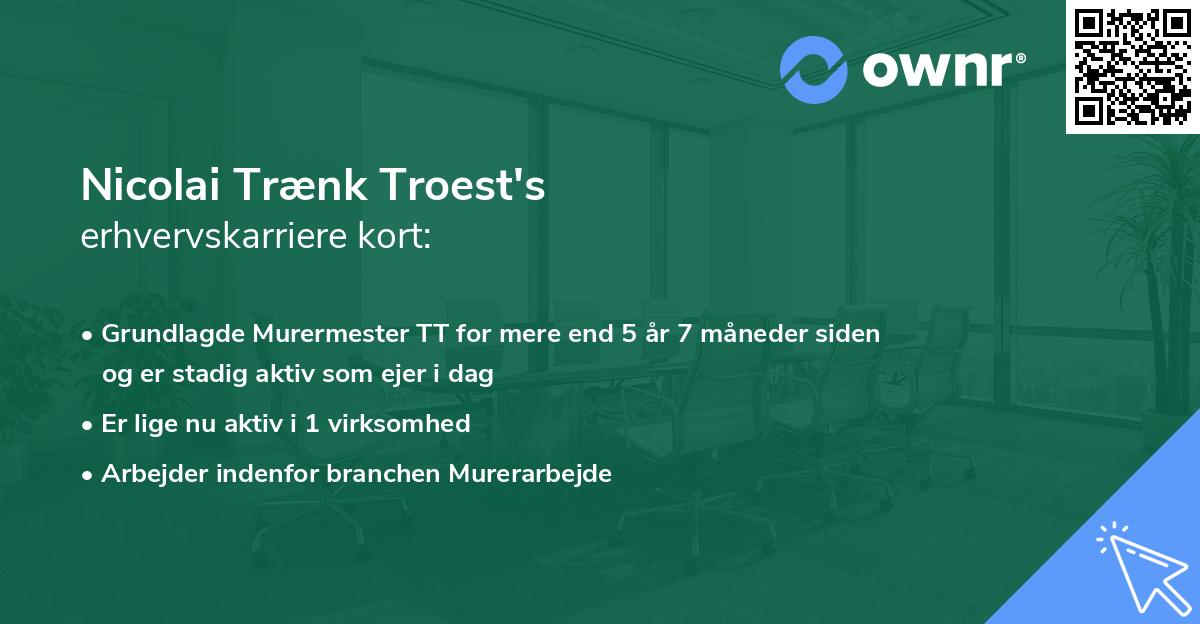 Nicolai Trænk Troest's erhvervskarriere kort