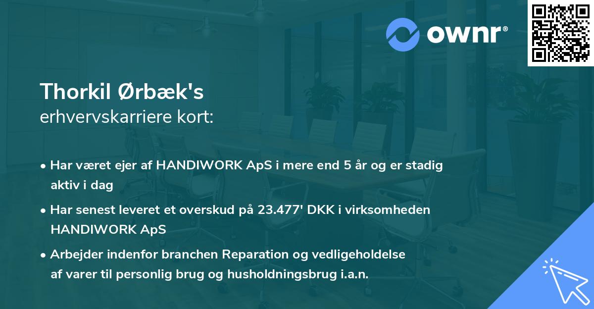 Thorkil Ørbæk's erhvervskarriere kort