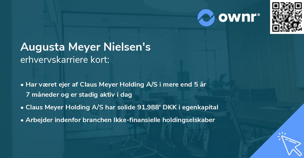 Augusta Meyer Nielsen's erhvervskarriere kort