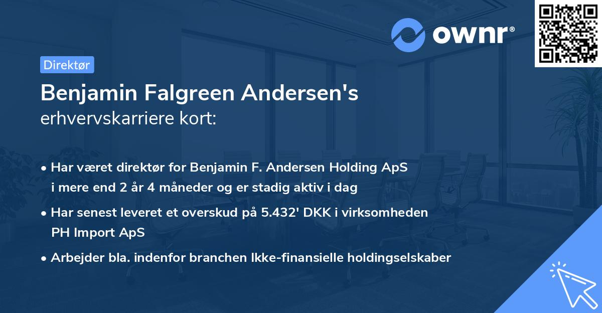 Benjamin Falgreen Andersen's erhvervskarriere kort