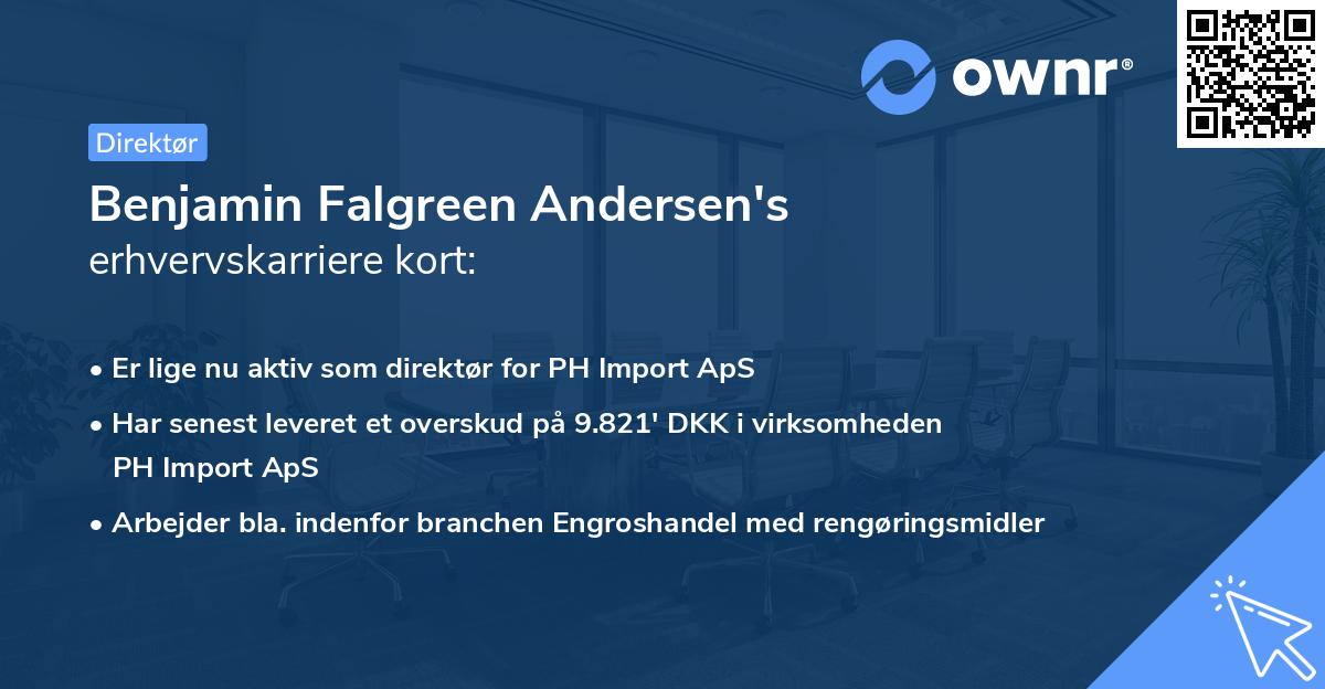 Benjamin Falgreen Andersen's erhvervskarriere kort