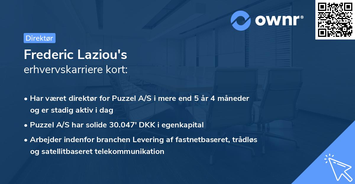 Frederic Laziou's erhvervskarriere kort
