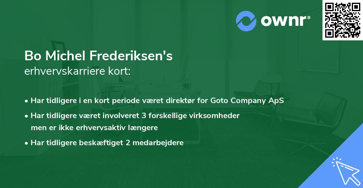 Bo Michel Frederiksen's erhvervskarriere kort