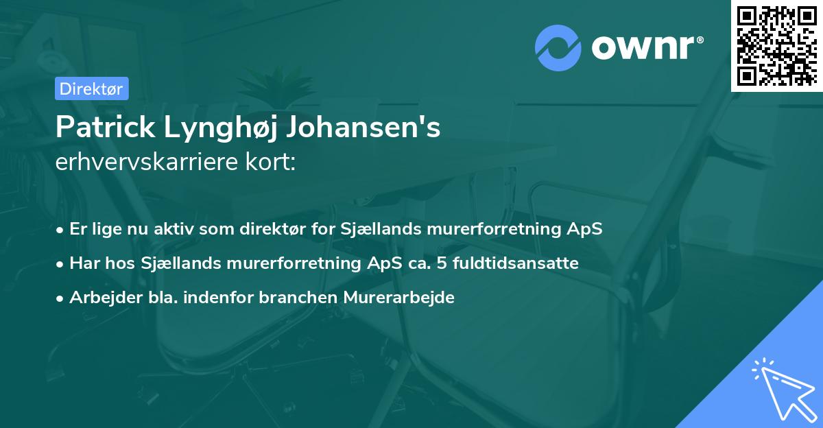 Patrick Lynghøj Johansen's erhvervskarriere kort