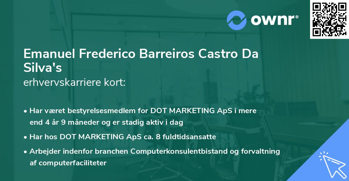 Emanuel Frederico Barreiros Castro Da Silva's erhvervskarriere kort