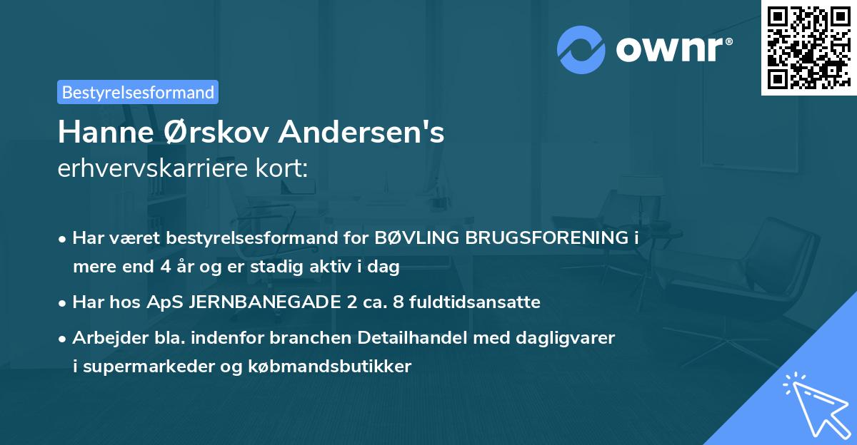 Hanne Ørskov Andersen's erhvervskarriere kort
