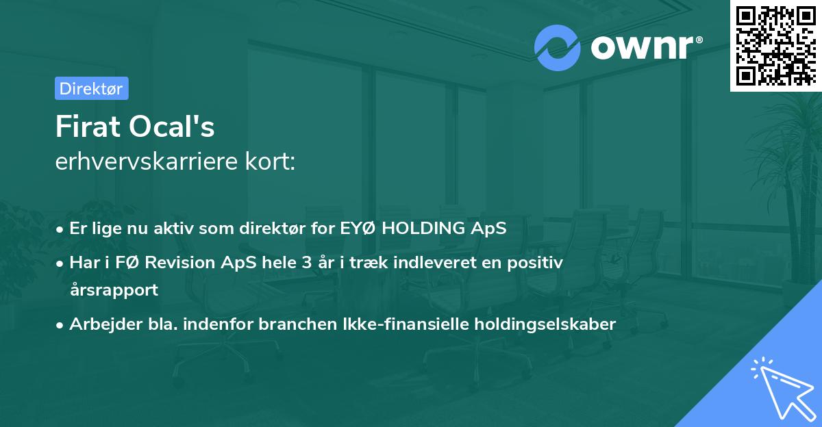 Firat Ocal's erhvervskarriere kort