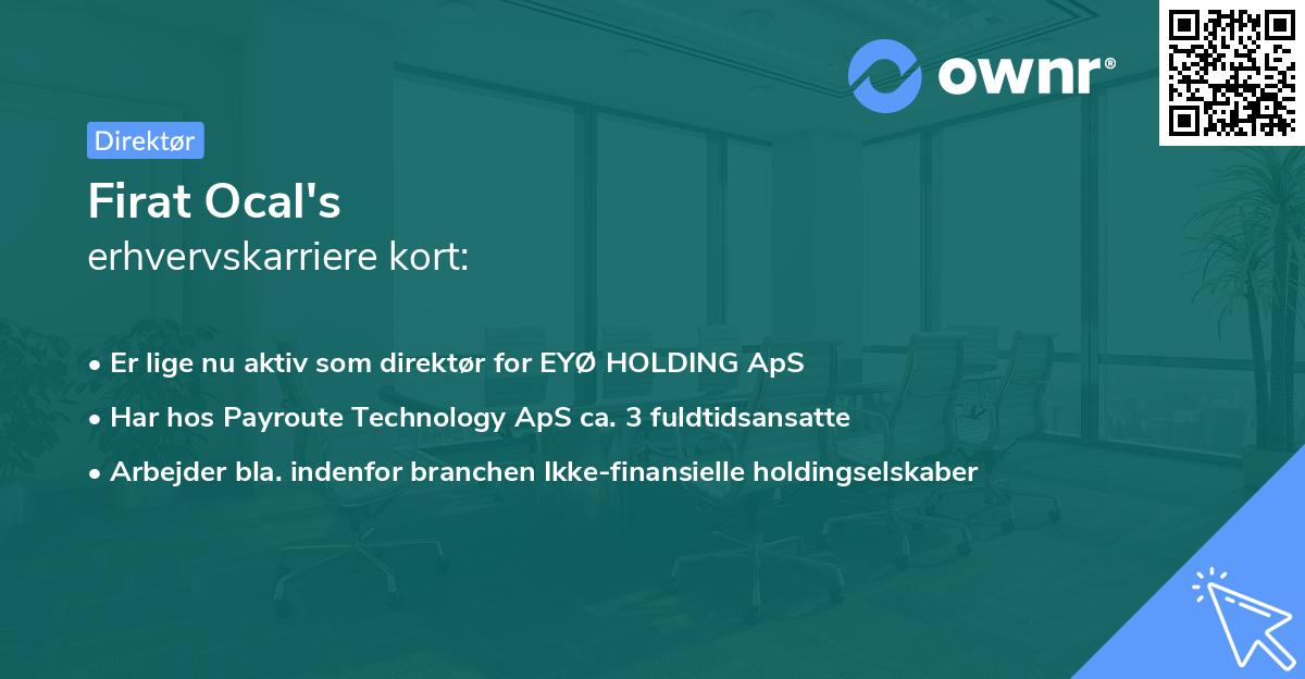 Firat Ocal's erhvervskarriere kort