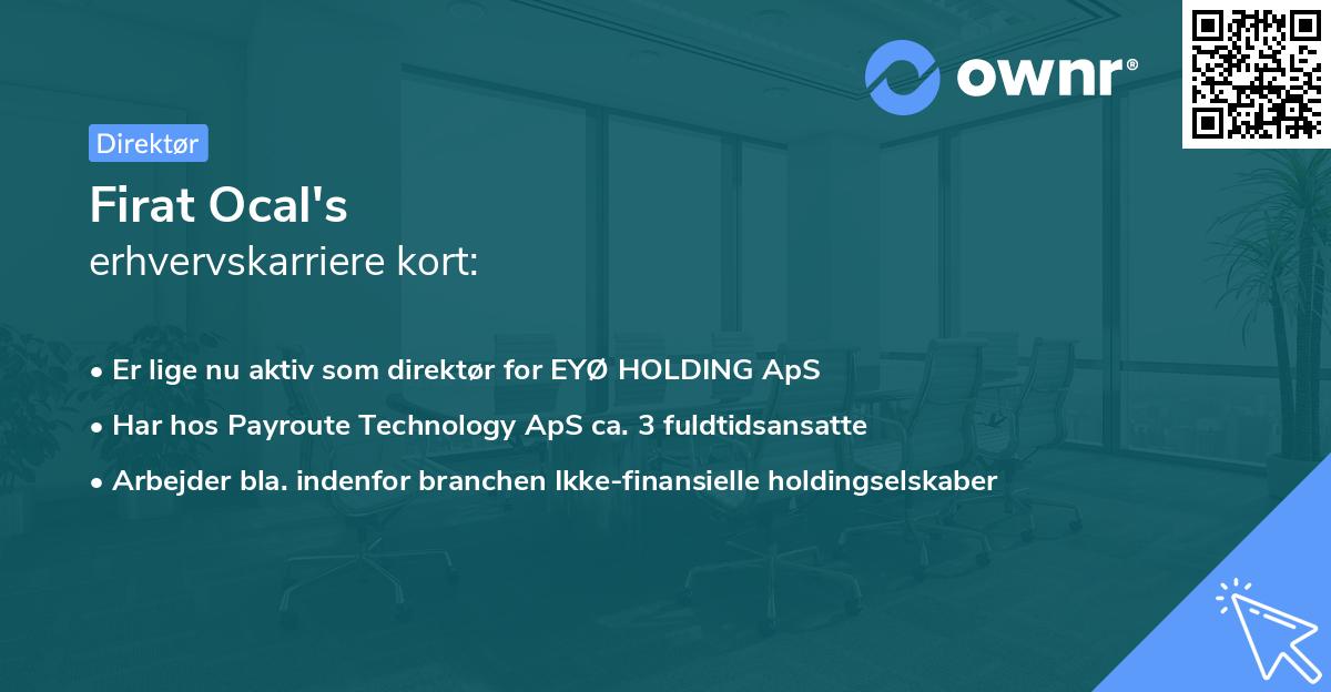 Firat Ocal's erhvervskarriere kort