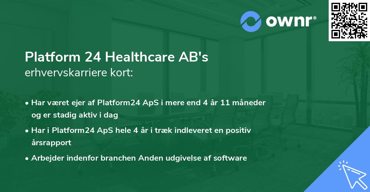 Platform 24 Healthcare AB's erhvervskarriere kort