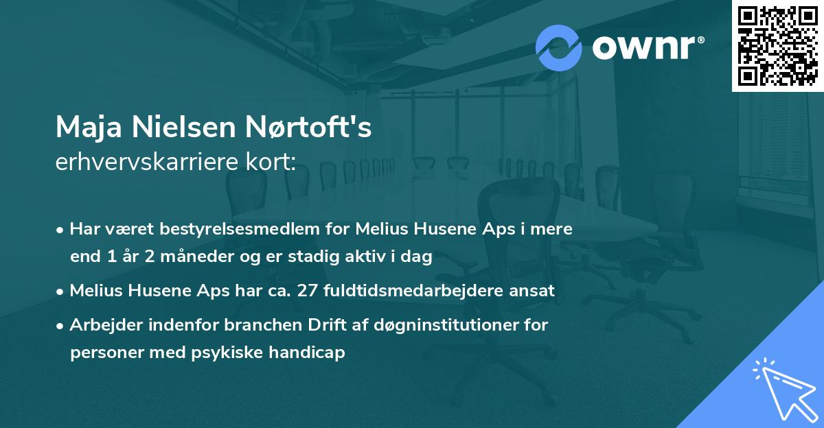Maja Nielsen Nørtoft's erhvervskarriere kort
