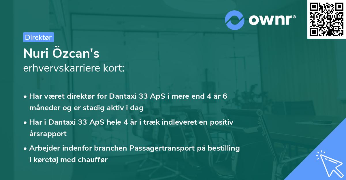 Nuri Özcan's erhvervskarriere kort