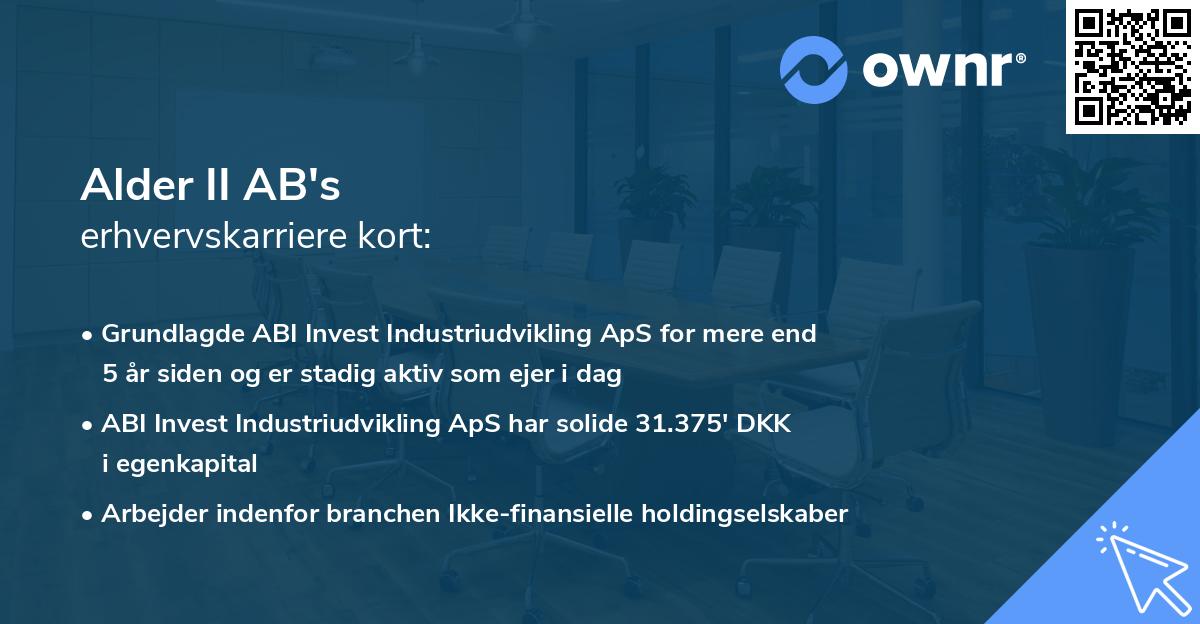 Alder II AB's erhvervskarriere kort