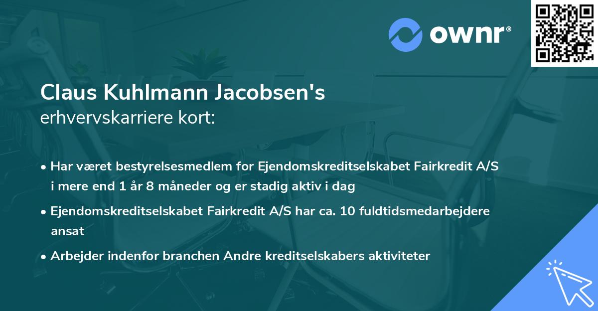 Claus Kuhlmann Jacobsen's erhvervskarriere kort