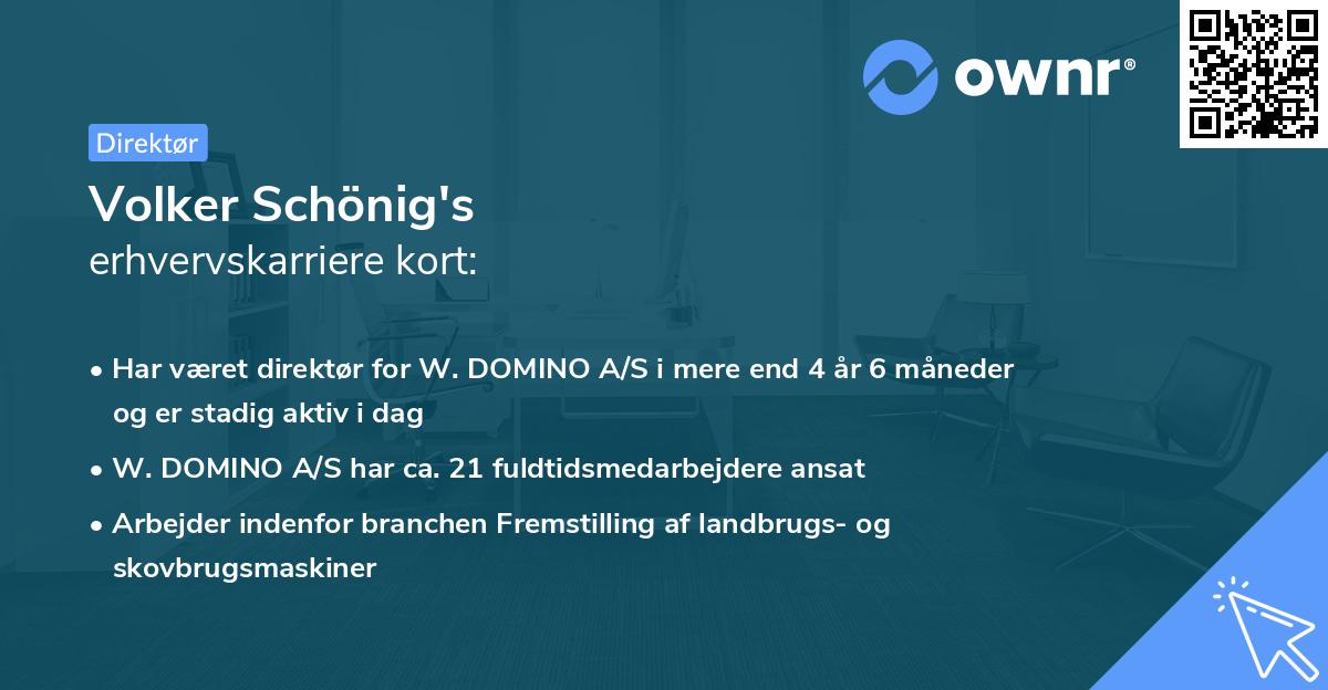 Volker Schönig's erhvervskarriere kort