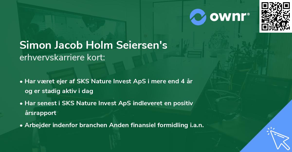 Simon Jacob Holm Seiersen's erhvervskarriere kort