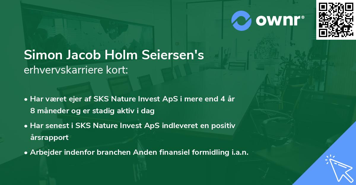 Simon Jacob Holm Seiersen's erhvervskarriere kort