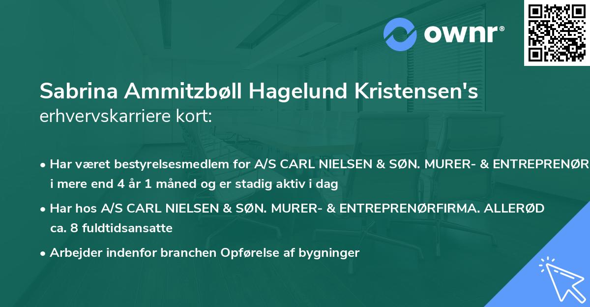 Sabrina Ammitzbøll Hagelund Kristensen's erhvervskarriere kort