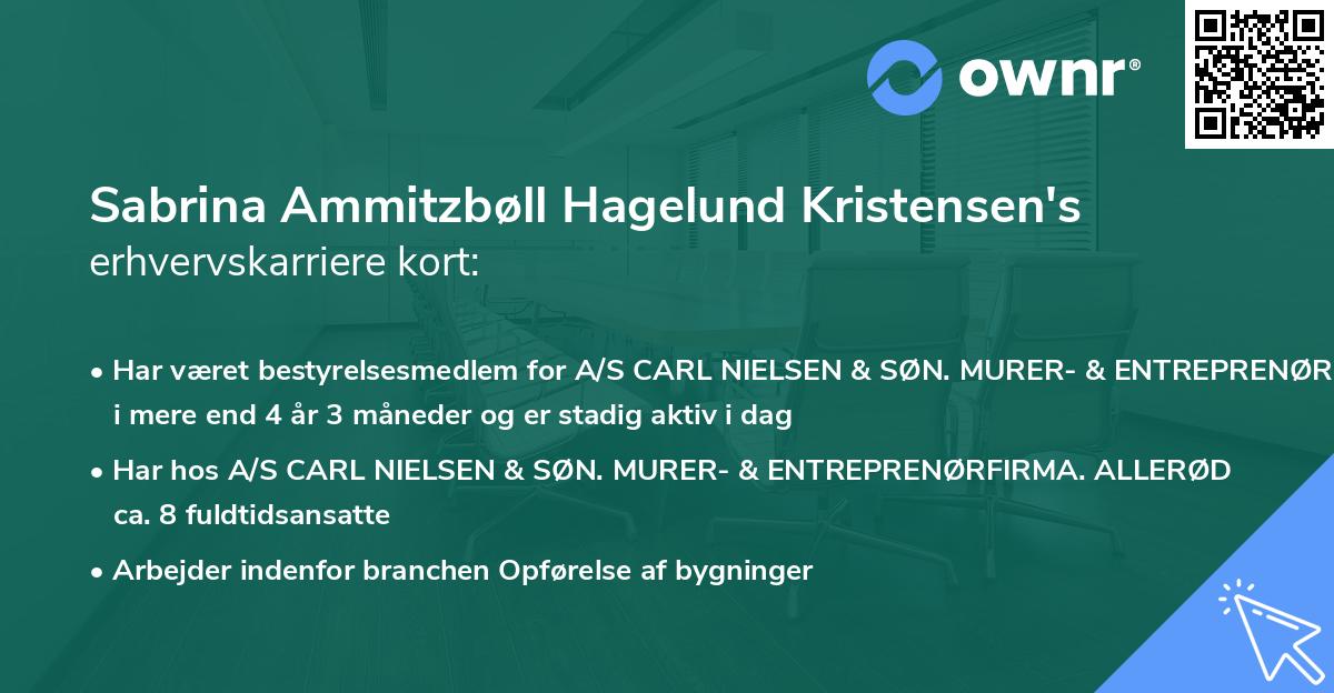Sabrina Ammitzbøll Hagelund Kristensen's erhvervskarriere kort