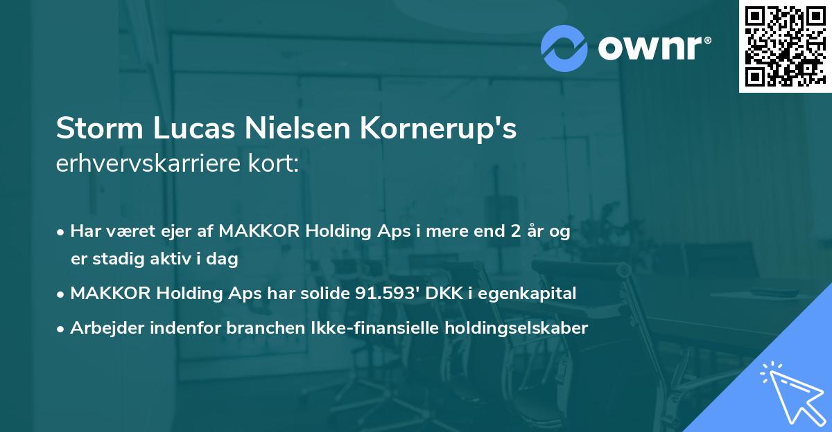 Storm Lucas Nielsen Kornerup's erhvervskarriere kort