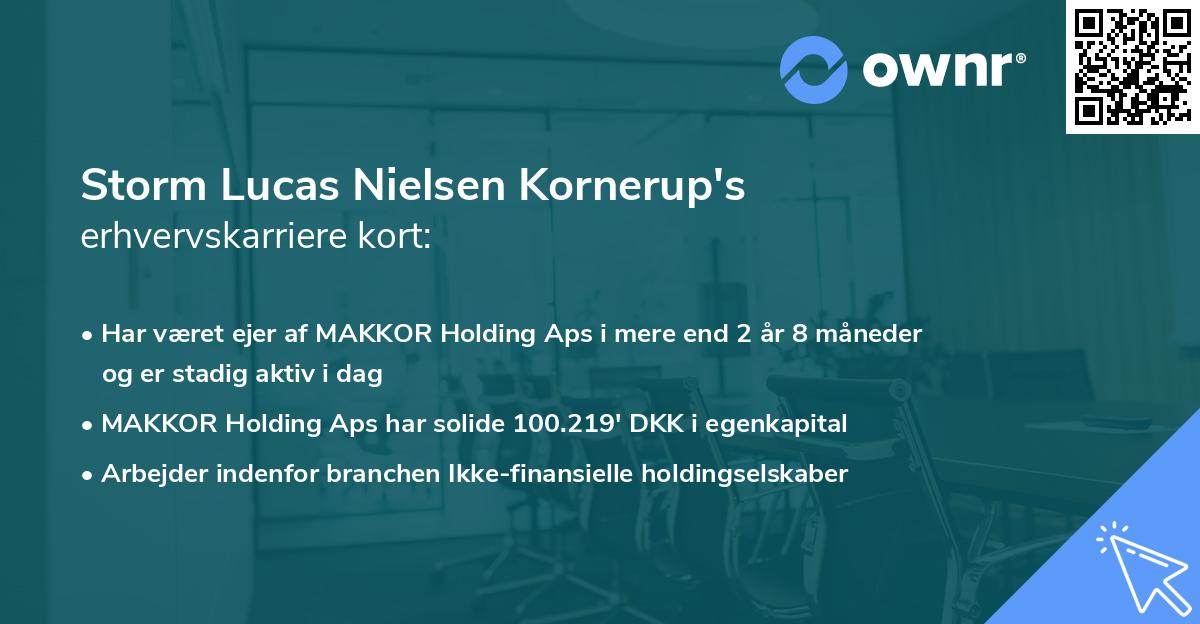 Storm Lucas Nielsen Kornerup's erhvervskarriere kort