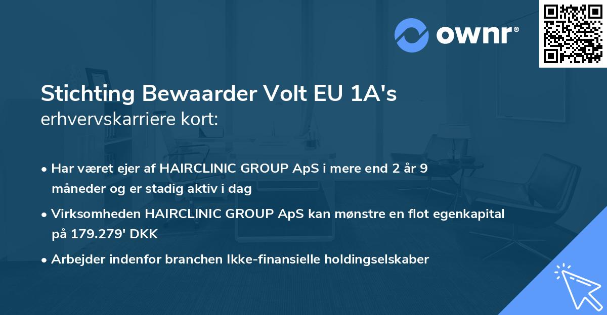 Stichting Bewaarder Volt EU 1A's erhvervskarriere kort