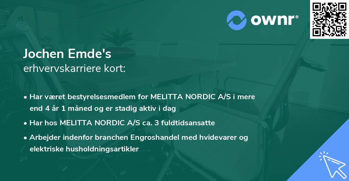Jochen Emde's erhvervskarriere kort