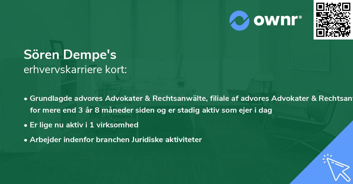 Sören Dempe's erhvervskarriere kort