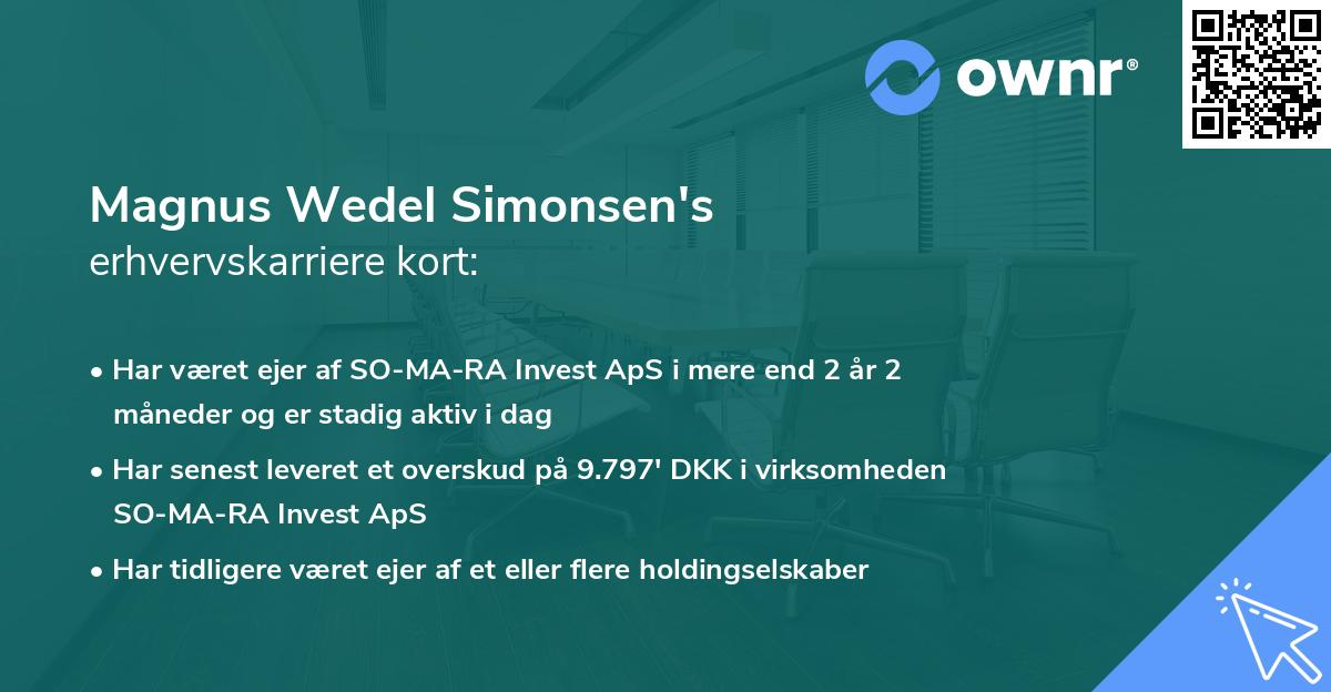 Magnus Wedel Simonsen's erhvervskarriere kort