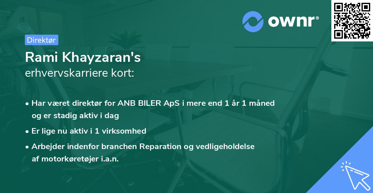 Rami Khayzaran's erhvervskarriere kort