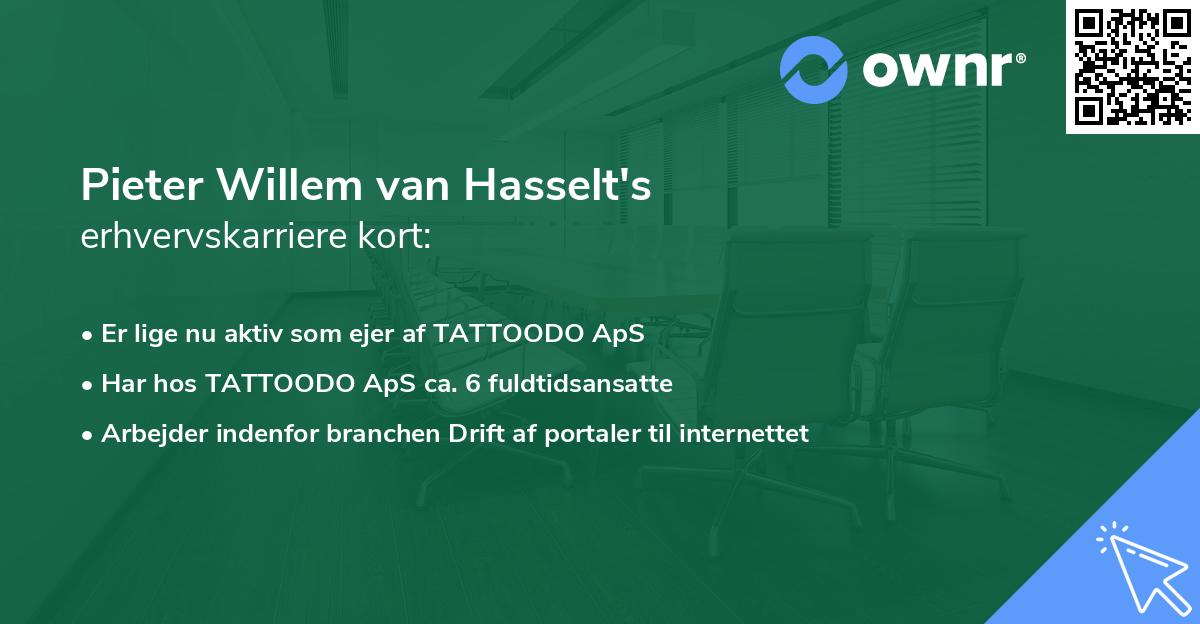 Pieter Willem van Hasselt's erhvervskarriere kort