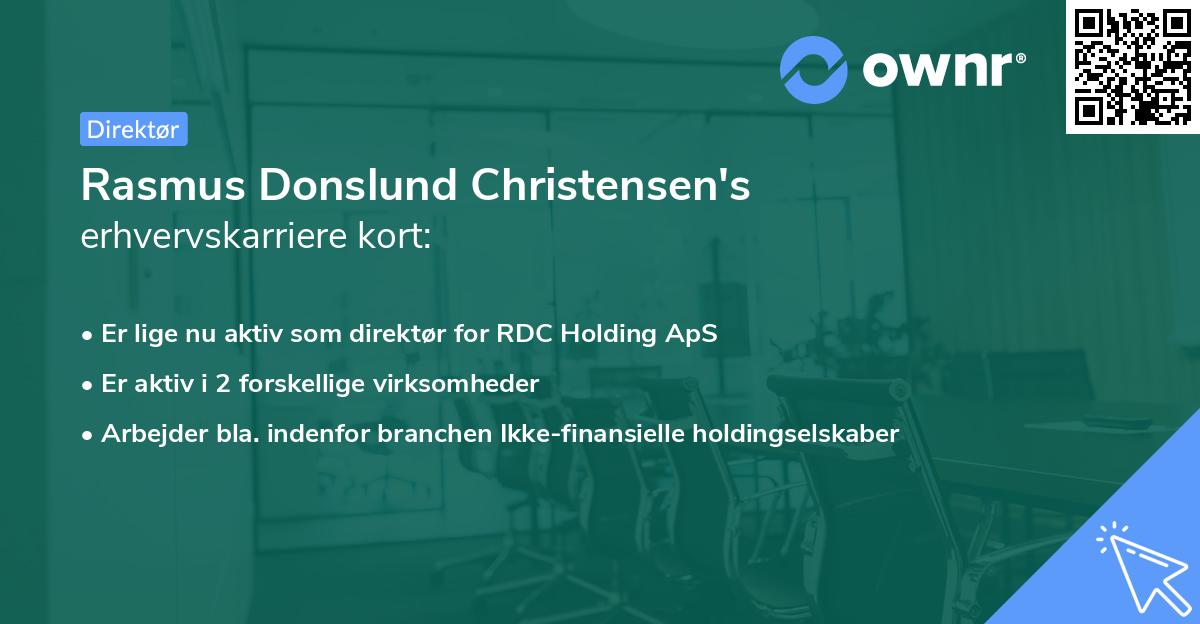 Rasmus Donslund Christensen's erhvervskarriere kort
