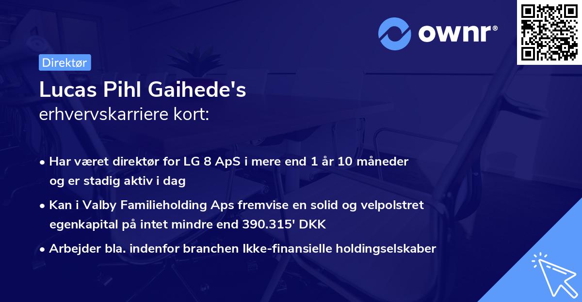 Lucas Pihl Gaihede's erhvervskarriere kort