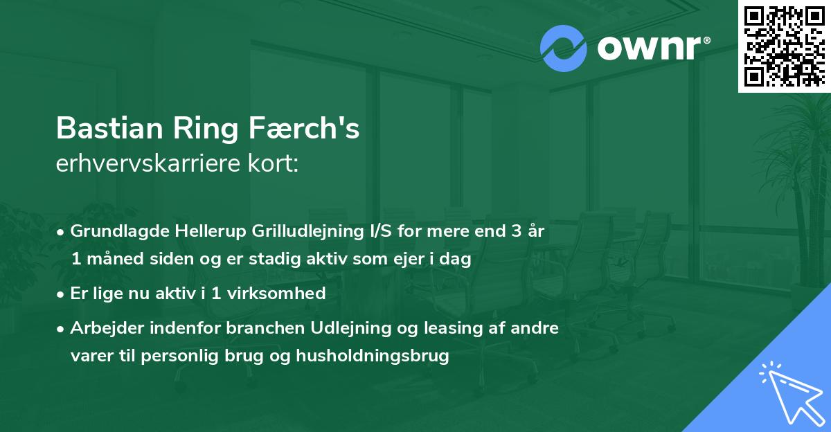 Bastian Ring Færch's erhvervskarriere kort