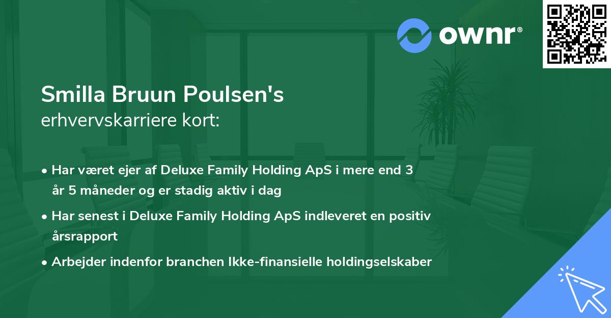 Smilla Bruun Poulsen's erhvervskarriere kort