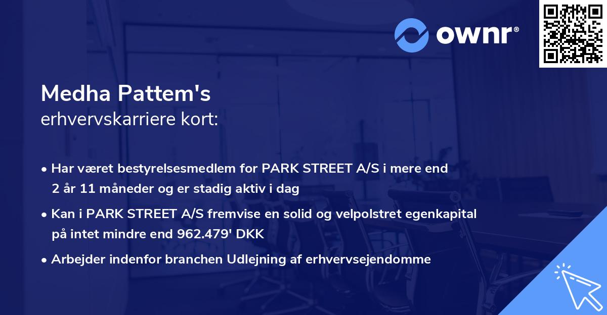 Medha Pattem's erhvervskarriere kort