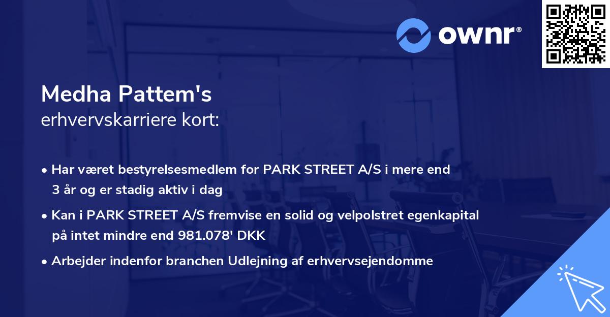Medha Pattem's erhvervskarriere kort