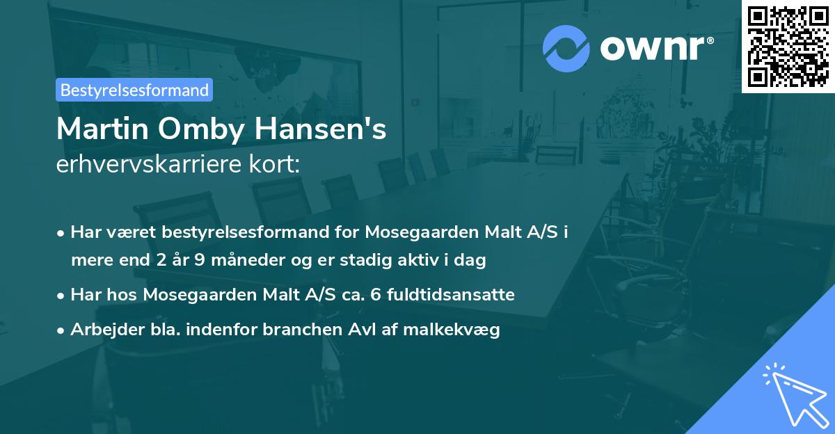 Martin Omby Hansen's erhvervskarriere kort