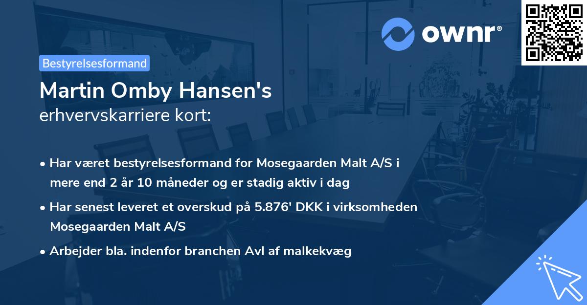 Martin Omby Hansen's erhvervskarriere kort