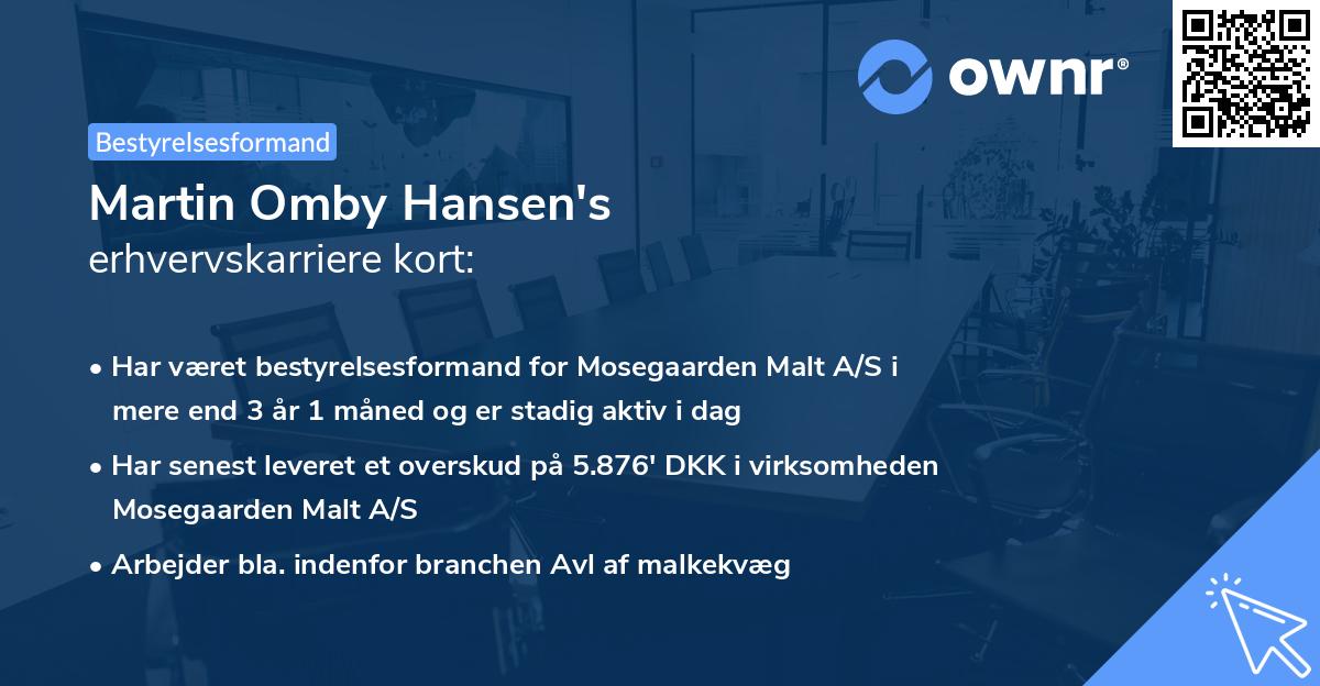 Martin Omby Hansen's erhvervskarriere kort
