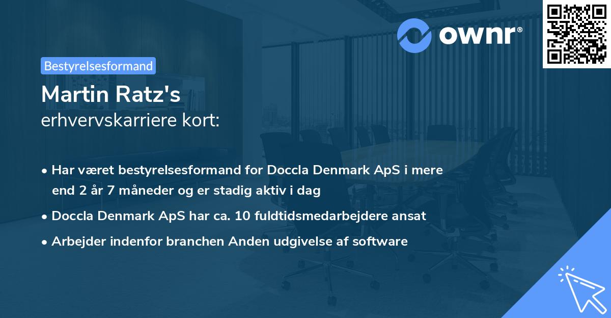 Martin Ratz's erhvervskarriere kort