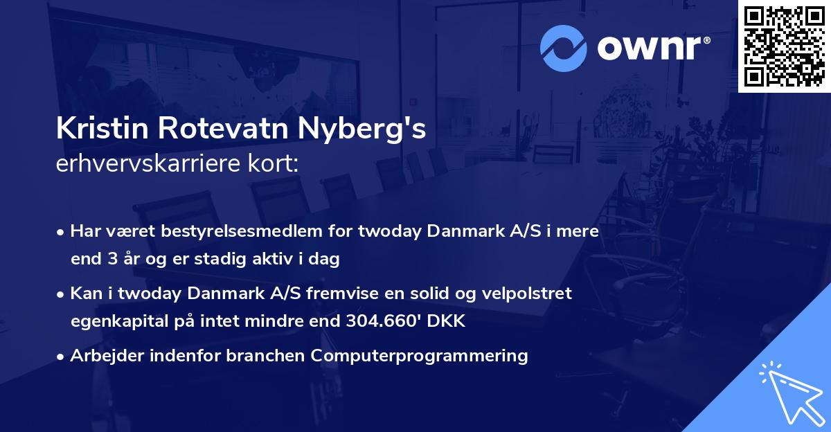 Kristin Rotevatn Nyberg's erhvervskarriere kort