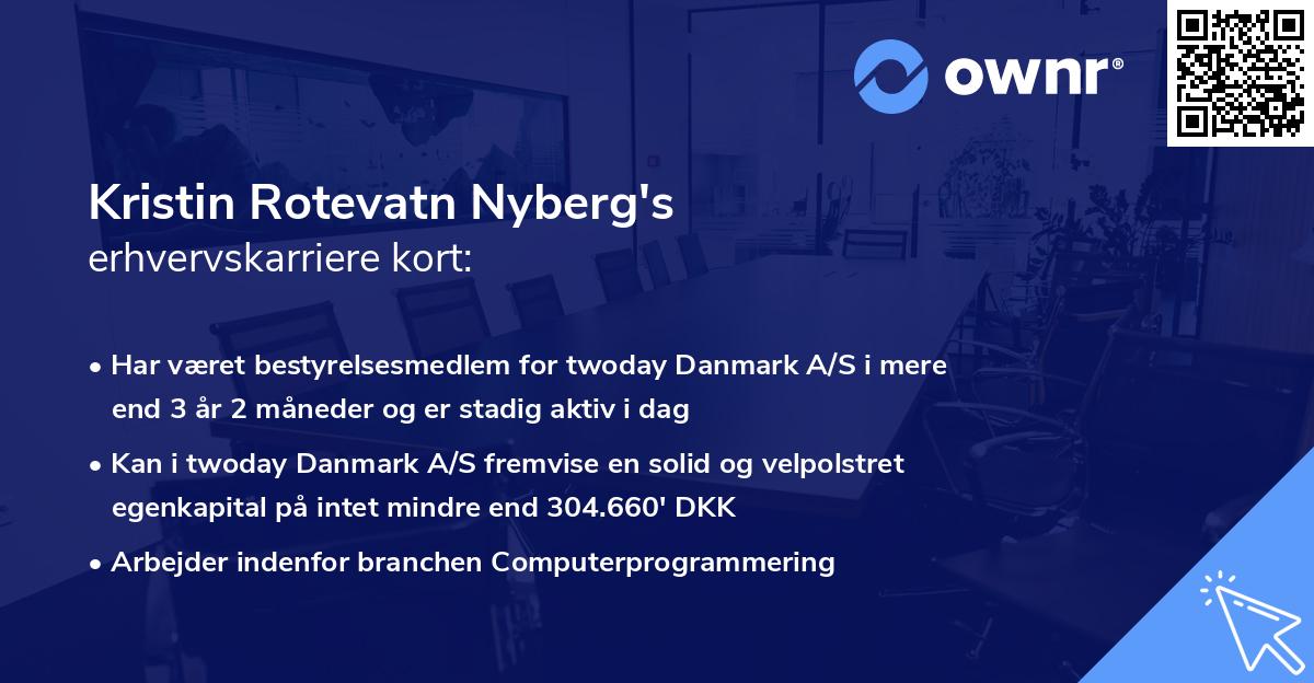 Kristin Rotevatn Nyberg's erhvervskarriere kort