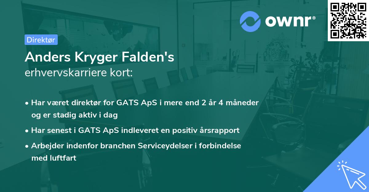 Anders Kryger Falden's erhvervskarriere kort