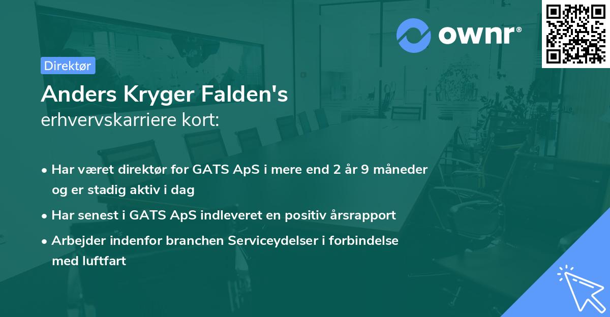 Anders Kryger Falden's erhvervskarriere kort
