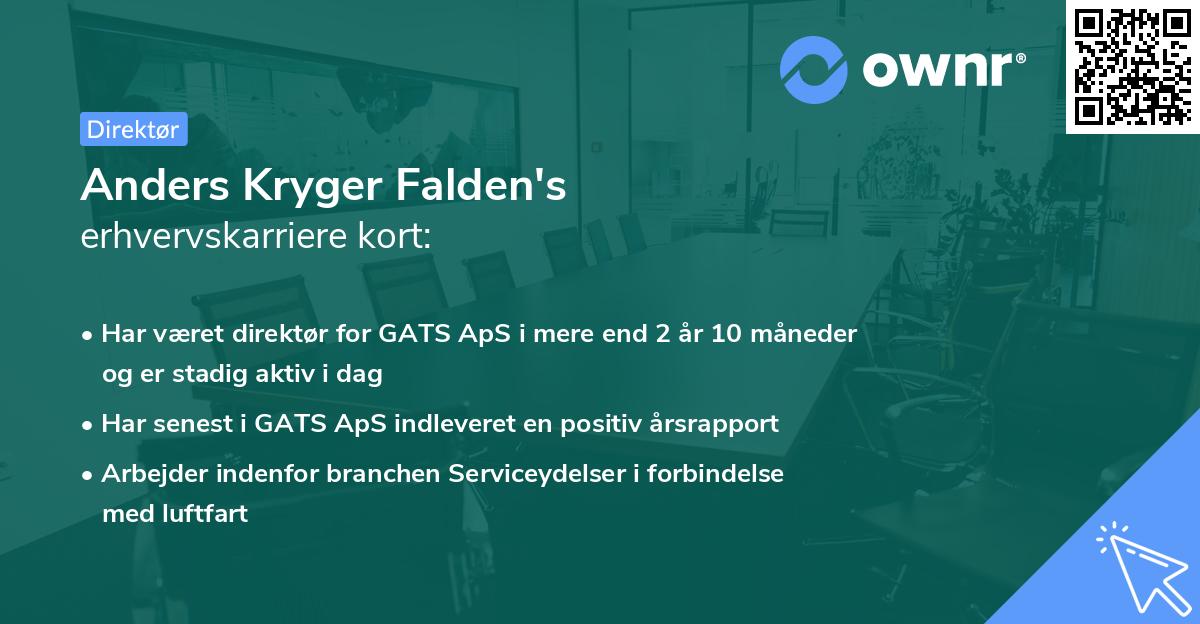 Anders Kryger Falden's erhvervskarriere kort