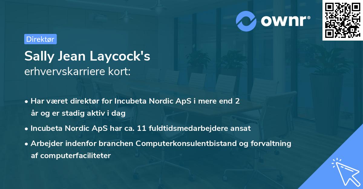 Sally Jean Laycock's erhvervskarriere kort