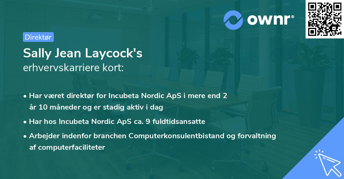 Sally Jean Laycock's erhvervskarriere kort