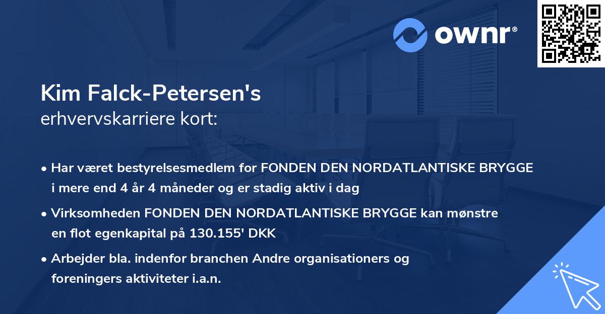 Kim Falck-Petersen's erhvervskarriere kort